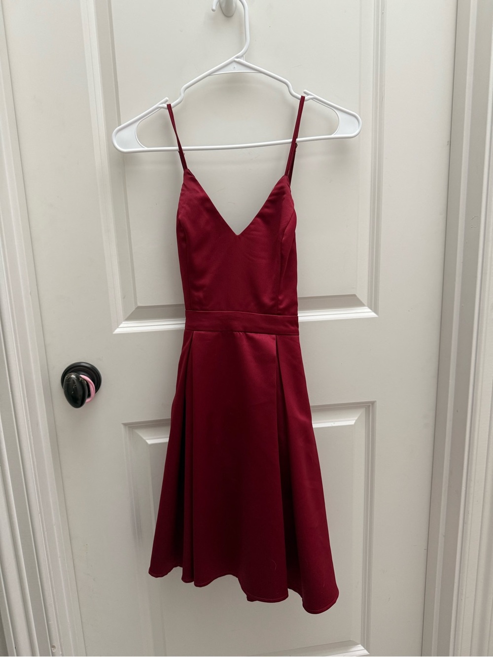 Lulu's Wine Red Spaghetti Strap Mini Dress
